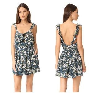 Free People Dear You Mini Dress-Blue Combo-Size M